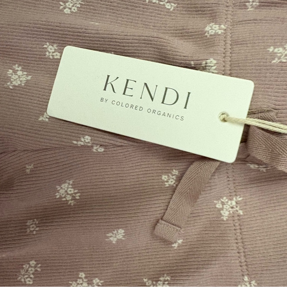 NWT KENDI Dusty Rose Floral Ribbed Baby One-Piece & Pants Set - Picture 4 of 6
